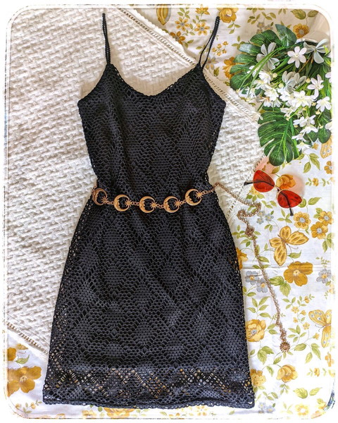 90s Vintage Mini Black Dress