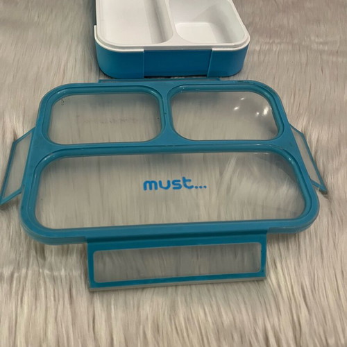 Must food container used, 1L capacity with 3 compartments