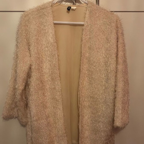 Fluffy jacket H&M used, size medium, apricot color