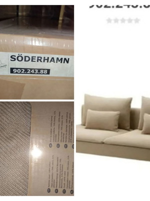 Ikea Soderhamn 902.243.88 new cover for sofa or bed beige