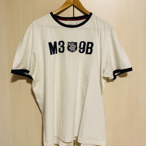 Boggi Milano men's cotton t-shirt like new, white and blue