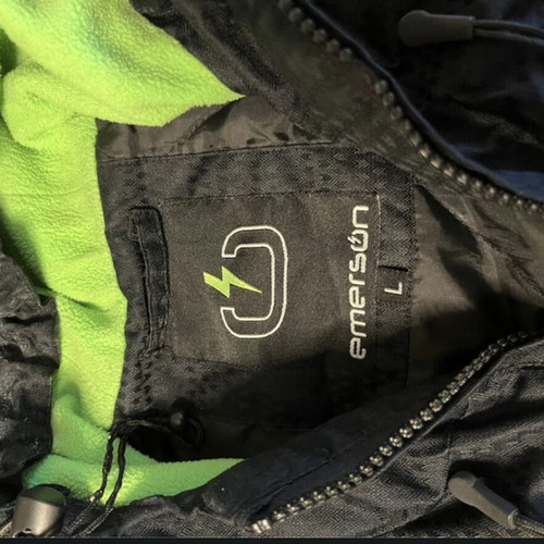 Emerson jacket used, black with green details, size L