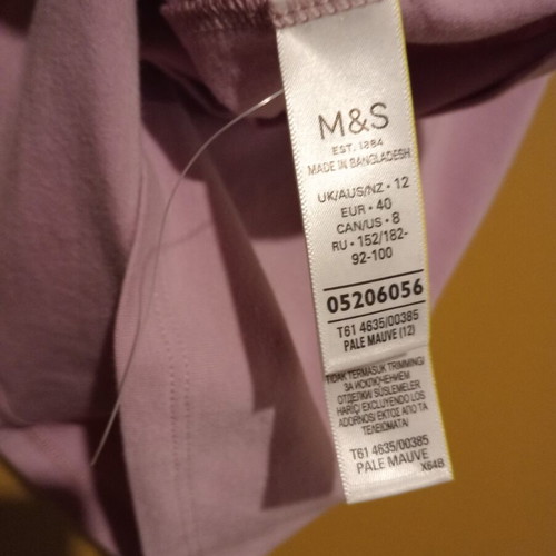 Marks and Spencer sleeveless top with elastic lace, light lilac