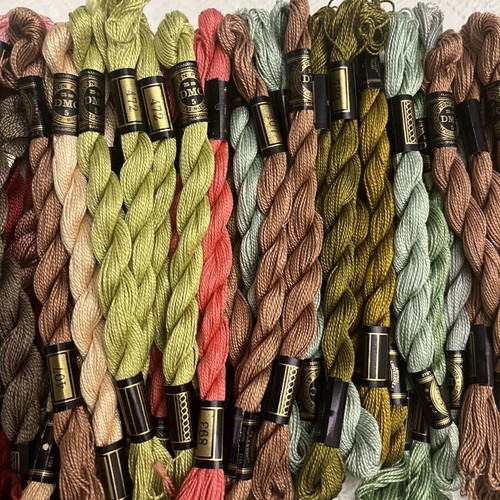 DMC Coton Perlé embroidery threads new, set of 50 colorful skeins