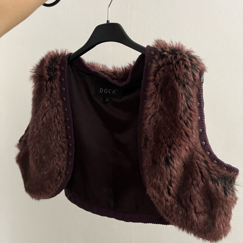 Fur bolero Doca used, purple no s-m