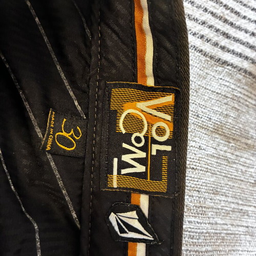 Volcom chino pants dark brown-grey with black stripe