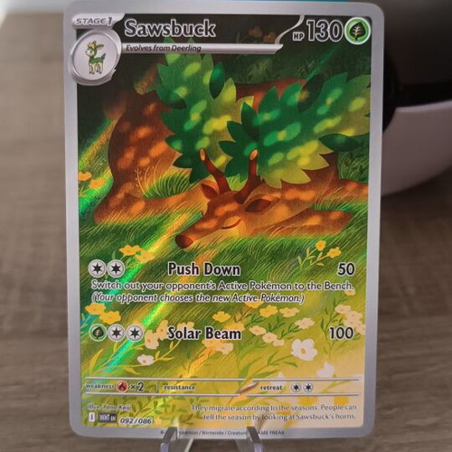 Sawsbuck 092/086 Illustration Rare White Flare Pokemon TCG card