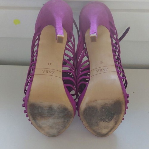 Zara suede sandals size 41 like new, 11cm heel