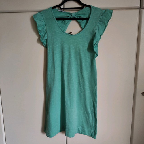 Mini Dress / Tunic Naiba in Mint Color with Bow on the Back (Size S/M)