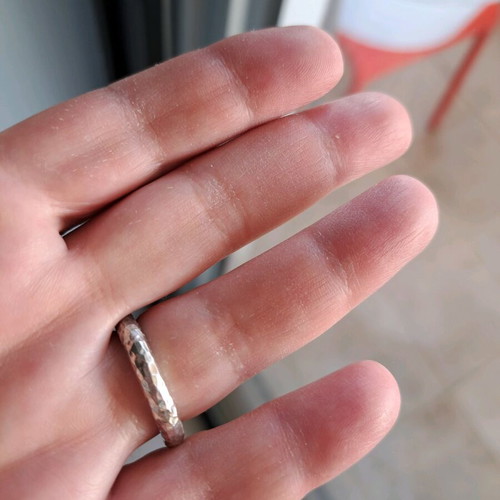 Silver 950 hammered ring like new, size 56