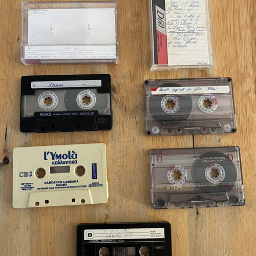 Set of 17 used cassette tapes for reuse