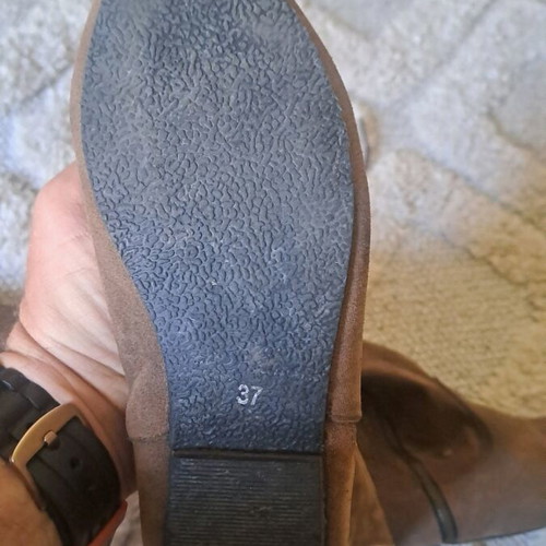 Leather boots used brown size 37 knee-high