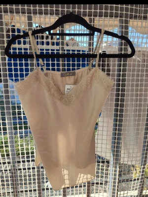 OWTWO Silk-Look Camisole Top brand new with tags, lace detail, beige