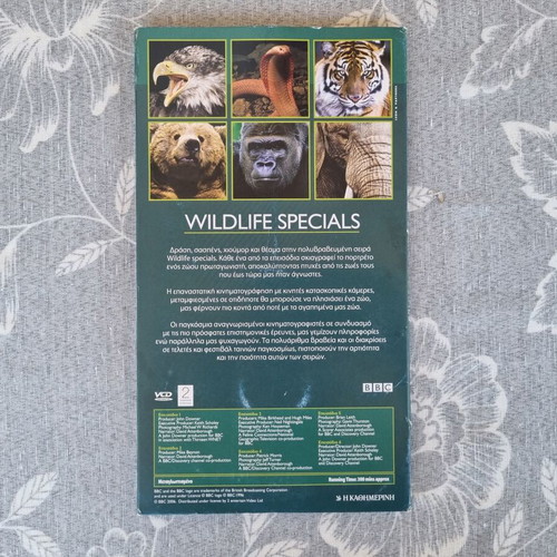 BBC Wildlife Specials 6 VCD box set, like new, dubbed in Greek