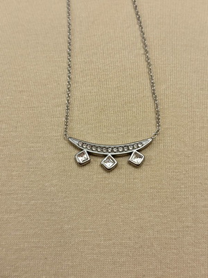 Stainless steel necklace, silver color