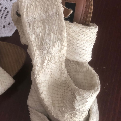 Zara leather sandals like new, white, snake skin effect, size 38