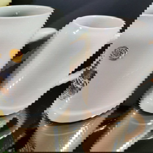 Винтидж керамична халба за бира Goslar 0.5L нова с подарък малка халба