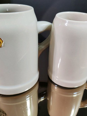 Винтидж керамична халба за бира Goslar 0.5L нова с подарък малка халба