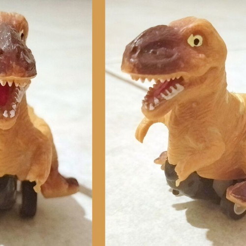 Dinosaur figure collection, pack of 18, including 2 with wheels