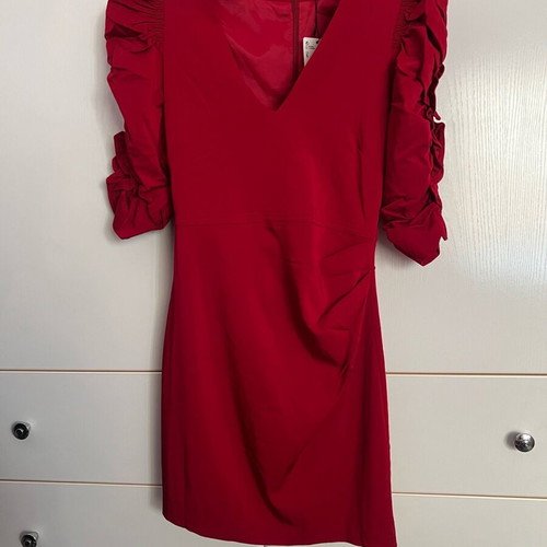 MANGO dress new, elastic fabric, red, size S