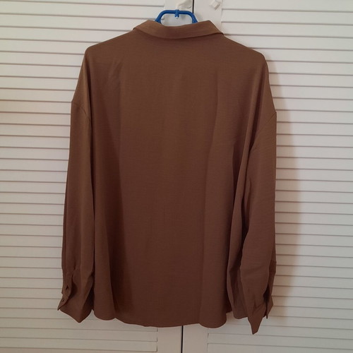 Women's long-sleeve shirt 3XL new, brown, 100% polyester