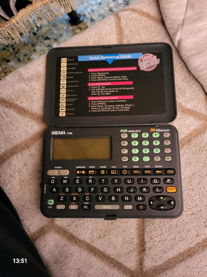Sigma electronic organizer PDB 96 used with calendar and database