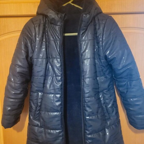 Dpam reversible jacket with waterproof and faux fur sides, blue