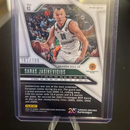 Saras Jasikevicius Panini Prizm Panathinaikos card new