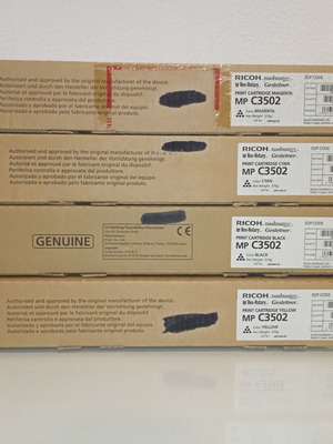 Ricoh MPC 3502 genuine new toner pack Black, Magenta, Yellow, Cyan