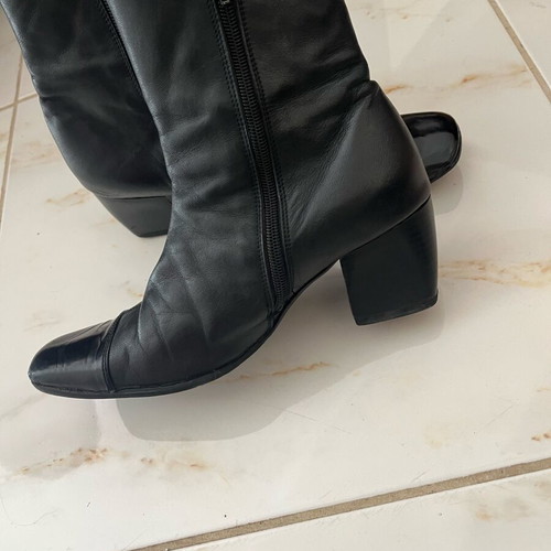 Leather ankle boots size 38 used, black