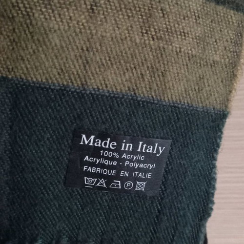 Italian scarf used in shades of green 190x75 cm