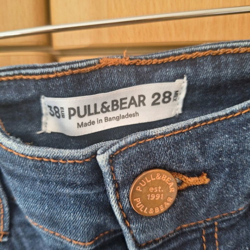 Skinny high-waisted denim jeans Pull & Bear used, size M 38, blue