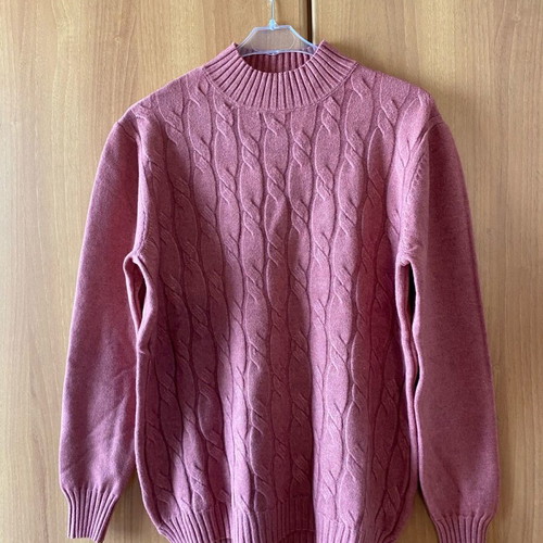 Celestino sweater new, pink with cable knit design, size XXL