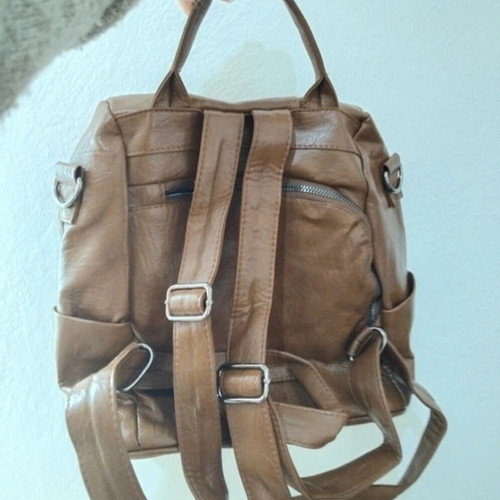 Anti-theft backpack unused brown