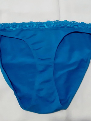 Εσώρουχο κιλοτάκι μονταλ stretch Medium, μπλε με ελαστική δαντέλα