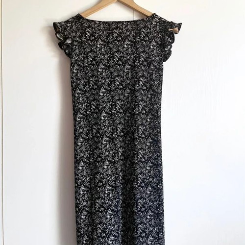 Mango black and white summer dress size L like new