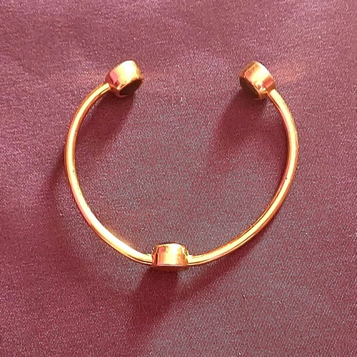 Gold bracelet used vintage 70s solid gold-plated steel