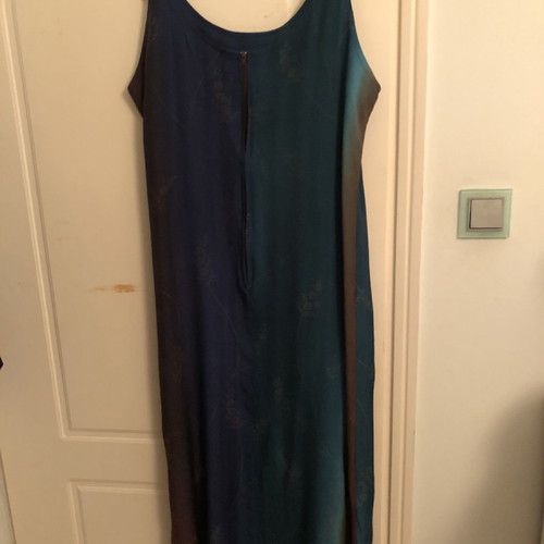 Dress L used, summer, two-tone blue-brown from Italy