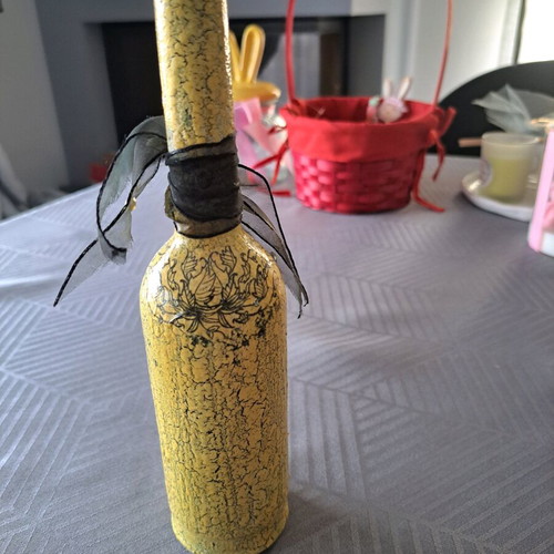 Decorative bottle new with decoupage technique