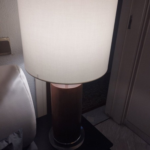 Wooden lamp with base like new, dimensions 79x13 cm