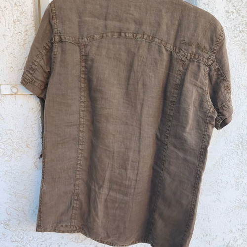 Men's linen shirt new, olive green, sizes L and M