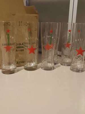 Σετ 6 ποτήρια μπύρας Heineken 0,3lt ολοκαίνουργια