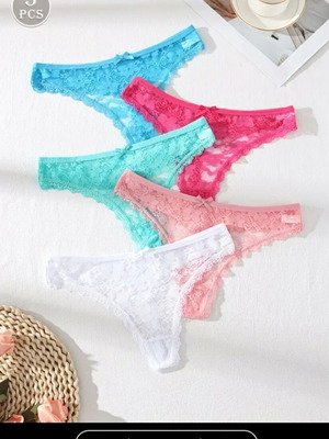 Women's lingerie set 5 pieces size XL new, multicolor