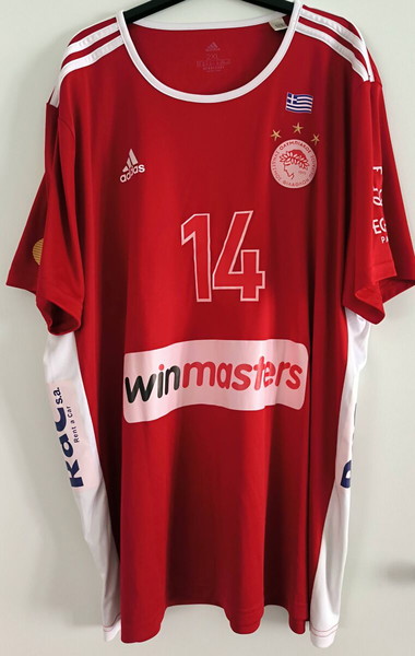 Ολυμπιακός βόλεϊ volley volleyball χειροσφαίριση Adidas XXL issued matchworn Papadopoulos Παπαδόπουλ
