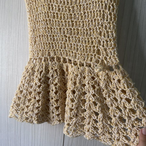 Handmade yellow crochet dress for girls 4-5 years