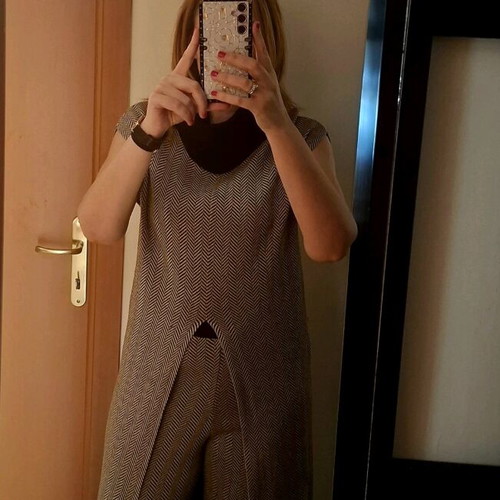 Figaro knit set, grey and beige
