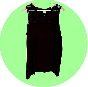 H&M γυναικεία μαύρη αμάνικη μπλούζα
