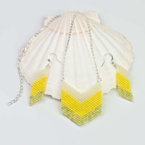 Lemon Freshness jewelry set custom made, necklace and earrings