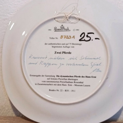 Decorative porcelain plate Rosenthal 1992 with certificate like new