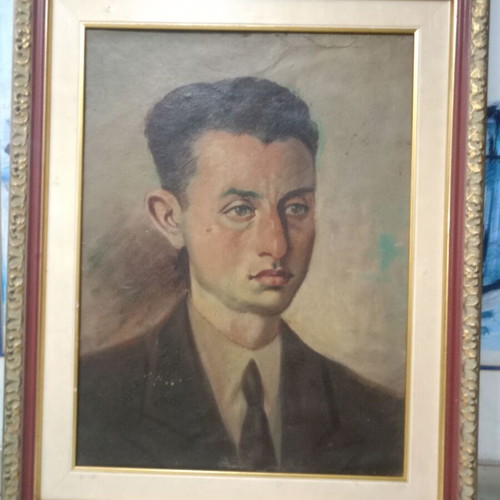 Portrait oil painting, unsigned, 40x50 cm with frame